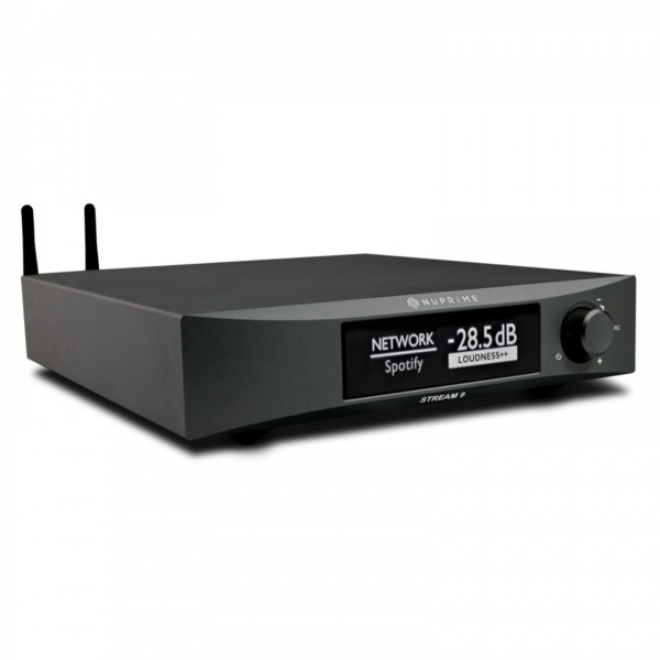 NuPrime Stream 9 Reference Class Network Streamer, Black - angled