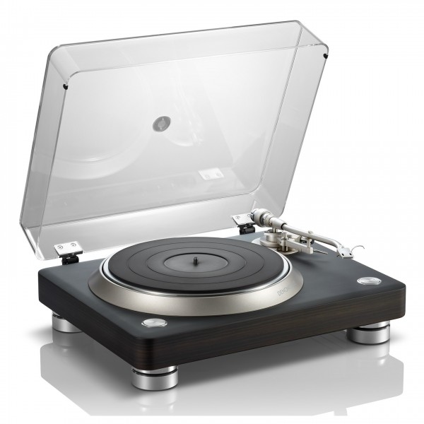 Denon DP-3000NE Premium Direct-Drive Turntable - angled dustcover open