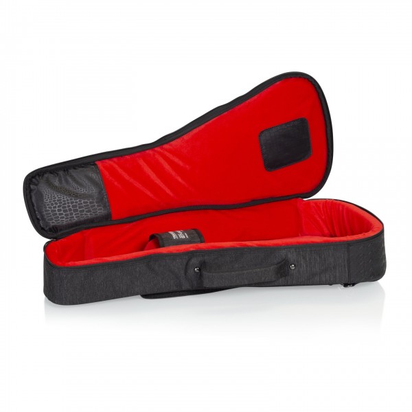Gator GT-UKE-TEN-BLK Black Transit Bag – Tenor Uke - Open, Left