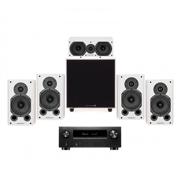 Denon AVR-X2800H & Diamond 5.1 Speaker Package, White